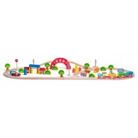 Set Trenulete Animal Zoo Train – Trenulet Gradina cu animale Set din lemn de 118 cm cu 60 piese sine si accesorii Set Trenulete Animal Zoo Train – Trenulet Gradina cu animale Set din lemn de 118 cm cu 60 piese sine si accesorii